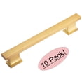 thumbnail image 1 of 10 Pack - Cosmas 702-160BB Brushed Brass Contemporary Cabinet Hardware Handle Pull - 6-5/16" Inch (160mm) Hole Centers, 1 of 1