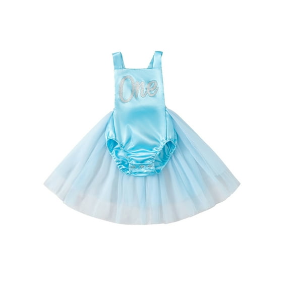 Franhais Baby Girl Dress Romper, Newborn Lettering Pattern Printed Mesh Skirt Sleeveless Button One Piece