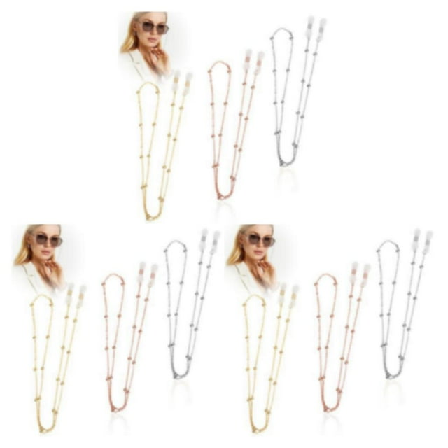 Shengyu 3piece Universal Eyeglass Chain Adjustable Exquisite For Women And Men East To Install Metal 3Set