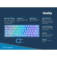 thumbnail image 2 of Geeky GK61 SE 60% | Mechanical Gaming Keyboard | 61 Keys Multi Color RGB LED Backlit for PC / Mac Gamer | ANSI US American Layout ( Blue , Mechanical Red ), 2 of 7