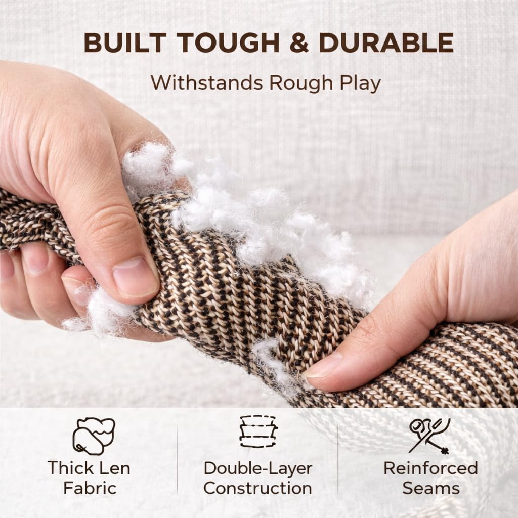 Interactive Squeaky Chew Toy for Dogs Strong Chewers Teething Fabric Play Stress Relief Companion Small Medium Large TOPLIU (11"x7.48")