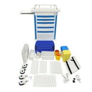 Medical Emergency Vehicle Mobile Anesthesia Cabinet Cart Medication ABS Storage Trolley with Drawer Infusion Stand and Wheels