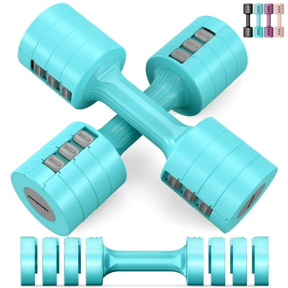 EAST MOUNT Adjustable Dumbbells Set of 2 - Women Hand Weights 2lb/3lb/4lb/5lb Weight Set 10 lbs/Pair Hand Weights for Home Office Gym Workout