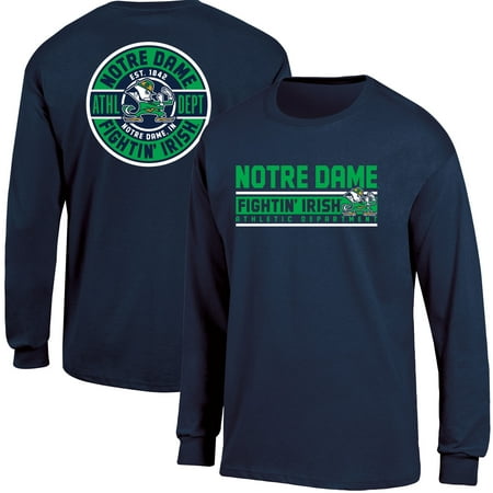Irish Notre Dame Soccer Ball - Men's Russell Navy Notre Dame Fighting Irish Back Hit Long Sleeve T-Shirt