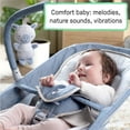 thumbnail image 5 of Ingenuity Happy Belly Baby Bouncer Seat and Rocker, Belly Massage & Vibration, Helps Soothe & Relieve Discomfort, Music, Plush Sloth Toy, for Ages 0-6 Months, Blue - Chambray, 5 of 5