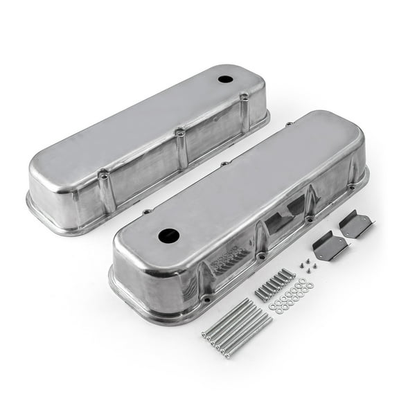 Speedmaster PCE314.1028.01 Compatible with Chevy BBC 454 Polished Aluminum Plain Valve Cover - Tall w/ Hole