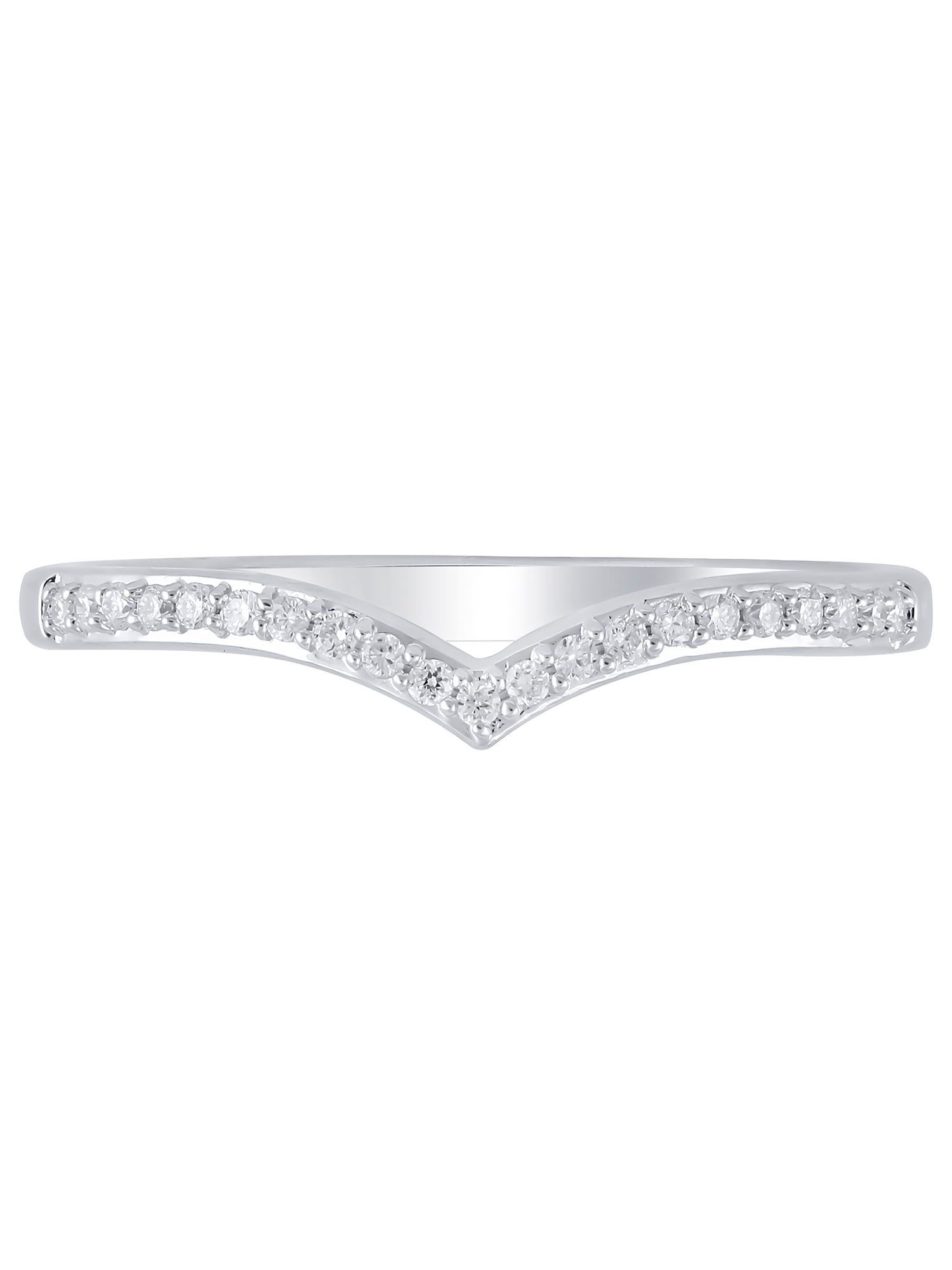 Brilliance Fine Jewelry 1/10 Carat (SI2, H-I) Lab Grown Diamond Women Wedding Band Sterling Silver