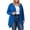 Blue, variant on TEAJOPSUU Women's Plus Size Cardigans Asymmetrical Hem Long Sleeve Open Front Sweater Casual Relaxed Fit Draped Cardigan Sweater Black