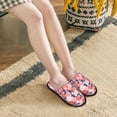 thumbnail image 6 of KLL Japanese Cherry Blossoms Slippers for Women Men House Slip on Indoor Outdoor Bedroom Furry Fleece Lined Ladies Comfy Anti-Skid Rubber Hard Sole-Large, 6 of 8