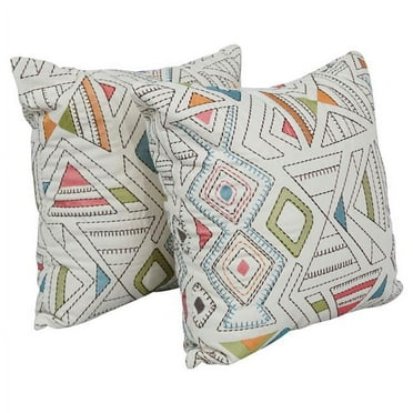 Blazing Needles 9910-S2-ID-074 17 in. Jacquard Throw Pillows with Inserts, Barista Garden - Set of 2