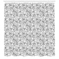 thumbnail image 2 of Ambesonne Grey and White Shower Curtain, Botanical Poppy, 69"Wx84"L, Black White, 2 of 2