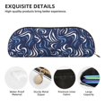 thumbnail image 5 of Leather Semi-Circular Storage Bag 7.5×2.6×1.4in Single Pocket Design Semi-Circular Shape Can Be Used As A Storage Pen Makeup Bag Zebra Print Style Steelblue_1, 5 of 7