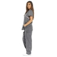 thumbnail image 2 of Just Love Women's Scrub Sets - Comfortable Medical & Nursing Scrubs (Gray with Pink Trim, Extra Small), 2 of 2