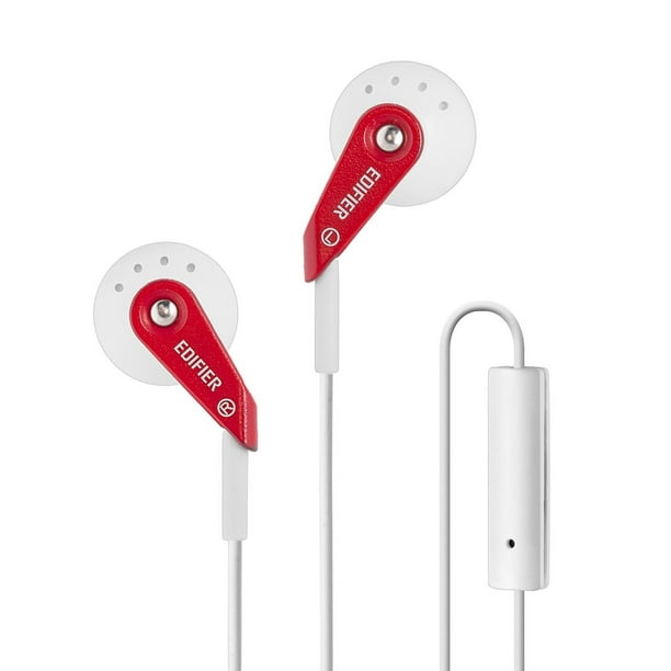 Edifier P185 Écouteurs Hi-Fi de Style Oreillette Classique avec Microphone - Rouge