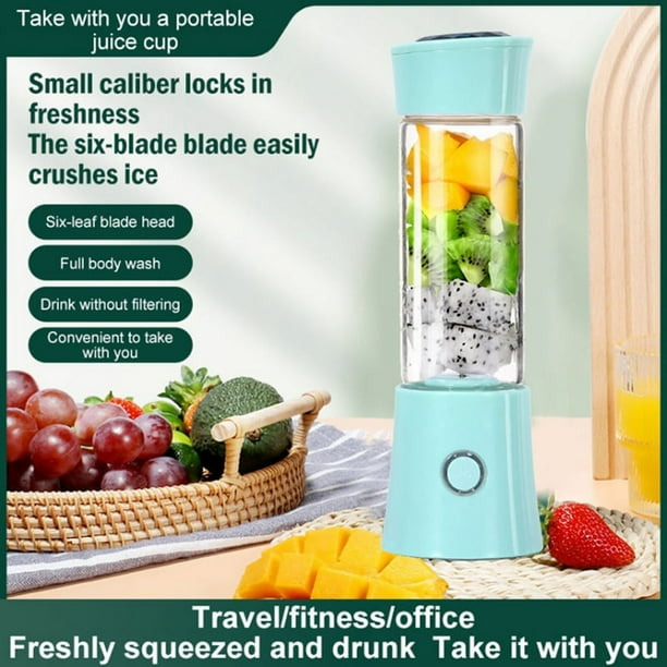 Vaso portátil para batidos de frutas con carga USB de 480 ml, exprimidor rápido para el hogar, miniexprimidor portátil multifuncional y para viajes