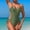 Army Green, variant on 2025 Women's Solid Color Swimsuit Women's Suspender Hollow Integrated Swimsuit Swimsuit For Me Ruffle Bandeau Bikini Red Swimsuit Bikini With Underwire Low Waist Bikini Leather Shorts Women's Swimwear