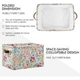 thumbnail image 2 of Coolnut Foldable Storage Bins Blooming Wildflowers Fabric Storage Baskets Collapsible Decorative Baskets Closet Organizer Bins with PU Handles for Shelves Home Closet-1Pack Decor Gifts, 2 of 7