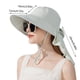 thumbnail image 3 of pstuiky Sombrero de pescador con chal para el sol protección facial y agujero para la cola de caballo para niños, 3 of 7