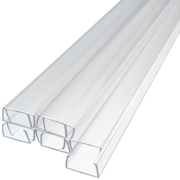 24 Inch x 3/4 Inch RGB LED Rope Light Mounting Track - Clear PVC Channel (10-Pac