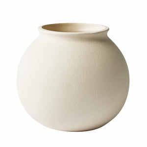 Better Homes & Gardens Matte Ceramic Round Vase, Off-White