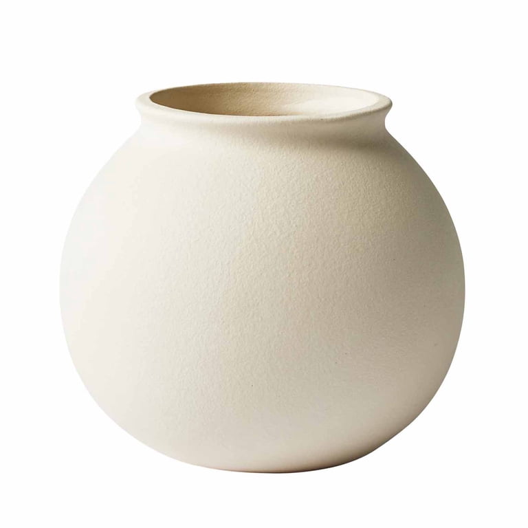 Better Homes & Gardens Matte Ceramic Round Vase, Off-White photo 1