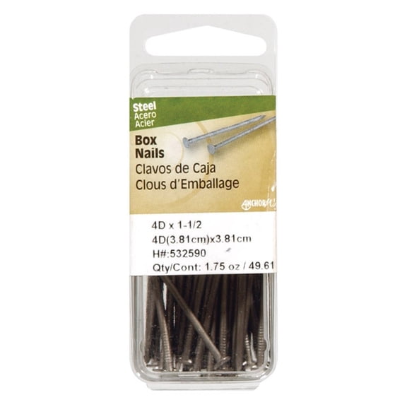 Hillman Box Nails 8 D Steel Card 20 / Card Pack of 6