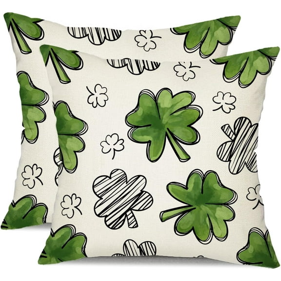 St Patricks Day Pillow Covers 18x18 Happy St Patricks Day Lucky Clover Decor for Throw Pillows Covers St Patricks Day Pillow Covers Decor Couch Living Room 72B