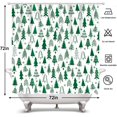 thumbnail image 5 of Christmas Shower Curtain 72" x 72" Christmas Trees Home Bathroom Decorations Xmas Pine Trees Bathtub Curtain Set with 12 Hooks (Green), 5 of 6