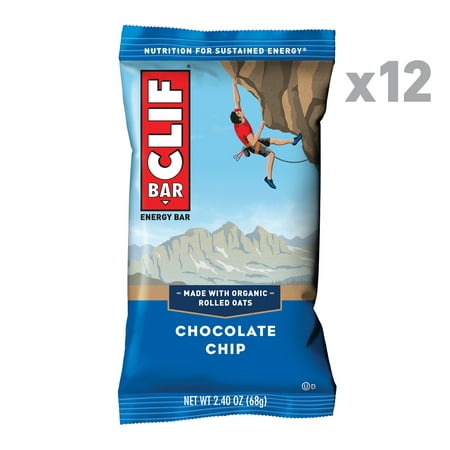 CLIF Bar, Chocolate Chip, 2.4 Oz, 12 Ct Energy