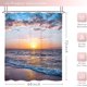 thumbnail image 3 of Cortina de ducha con diseño de playa y océano, 60 x 72 pulgadas, diseño de costa azul, amanecer, atardecer, cielo marino, paisaje escénico, olas vívidas, costa de Hawái, decoración de baño, tela de, 3 of 4