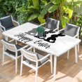 thumbnail image 2 of Happy Easter Rabbits Table Cloths for 5 Foot Rectangle Tables, Black Plaid Polka Dots Rabbits Spring Patio Waterproof Elastic Fitted Tablecloths, Washable Rectangular Table Cover for Camping, 2 of 8