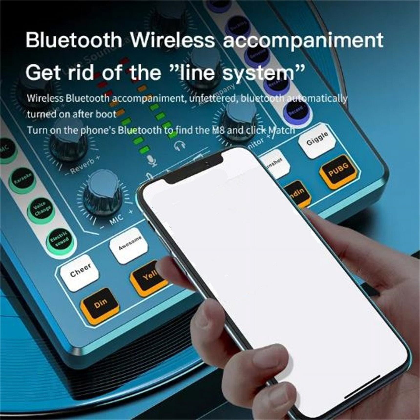 Live Sound Card and Interface with DJ Mixer Effects and Voice Changer Stereo Mixer