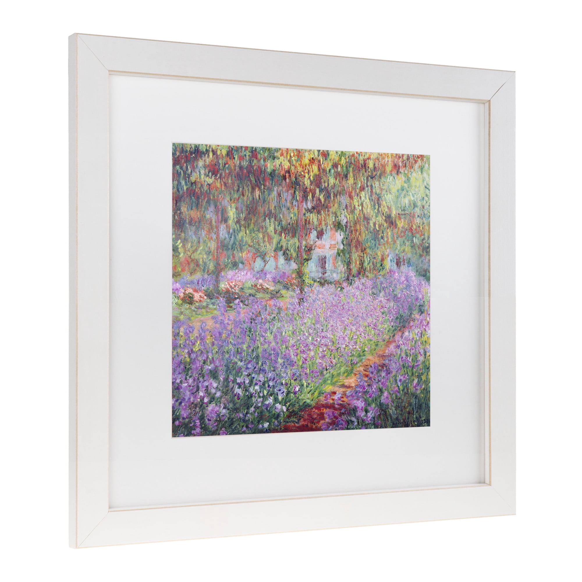 Trademark Fine Art 'The Artists Garden at Giverny' Matted Framed Art by Claude Monet
