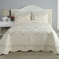 thumbnail image 3 of Modern Heirloom Felisa Cream/Pink Floral Embroidered Pillow Sham, Standard, All Ages, 3 of 7