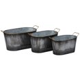 thumbnail image 1 of IMAX Z27868-3 Finition Graphite Galvanisé Jardinières - Gris & 44; Lot de 3, 1 of 1