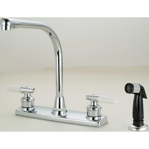 Hardware House 2Handle Kitchen Faucet with Sprayer Finish Chrome