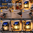 thumbnail image 4 of PEUHOP 2 Pack Black Solar Motion Sensor Outdoor Lights, Waterproof Wall Lights, Warm White Porch Lights with 3 Modes for Front Door, Patio and Yard, 4 of 14
