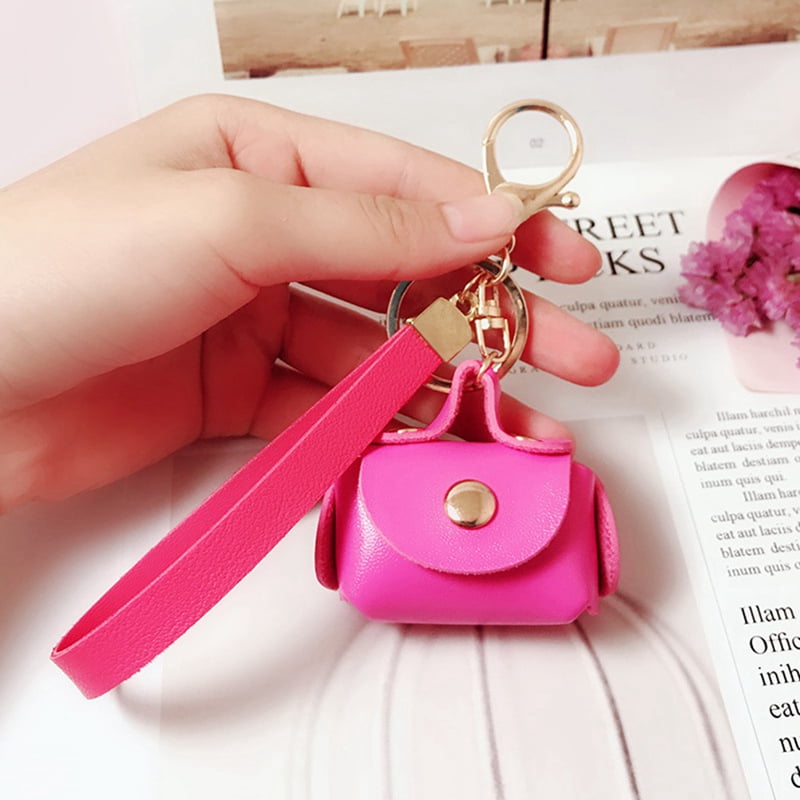 Kaboer - KABOER Mini Key Bag Shaped Keychains Creative Candy Color Mini Leather Bag Charming ...