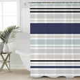 thumbnail image 4 of Shower Curtain Bathroom Set Abstract Geometric Stripes Waterproof Fabric Shower Curtains with Grommets&Hooks Simple Minimalist Art Privacy Bath Curtain for Bathtub 72x84in, 4 of 7