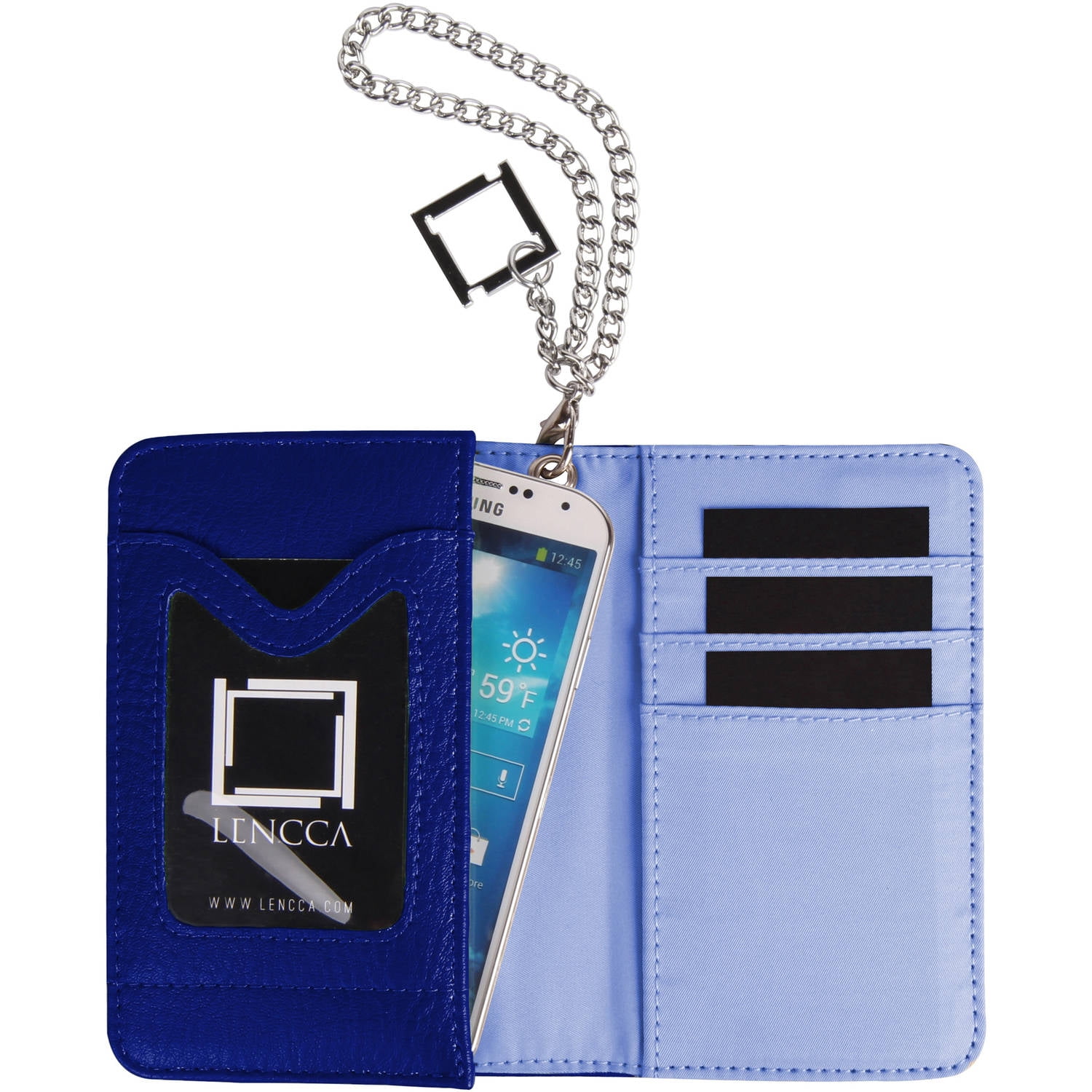 LENCCA Kymira Women's Universal Protection Wallet Case with Wristlet Strap, Fits Phones up to 4.5", 4.7"