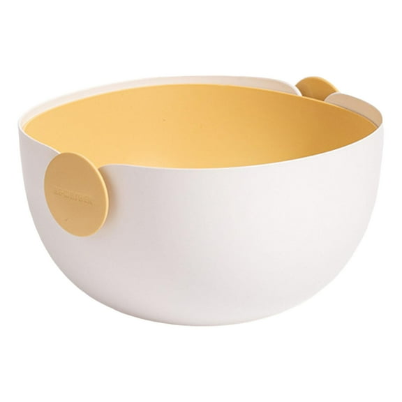 YWJLQH Colander Rice Washer Strainer Bowl Drain Strainer Basket for Tomatoes Beans yellow