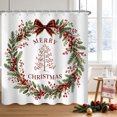 thumbnail image 2 of Duangreer Farmhouse Winter Bathroom Shower Curtain with 12 Hooks, Xmas Wreath Waterproof Curtain for Bathroom, 72"x84", 2 of 5