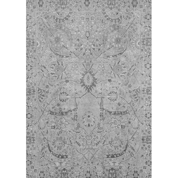 Ahgly Company Indoor Rectangle Oriental Gray Traditional Area Rugs, 7' x 9'