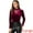 Wine Red, variant on DARING DIVA Women's Mesh Panel Swiss Dot V-Cut Neck Patchwork Top S Black