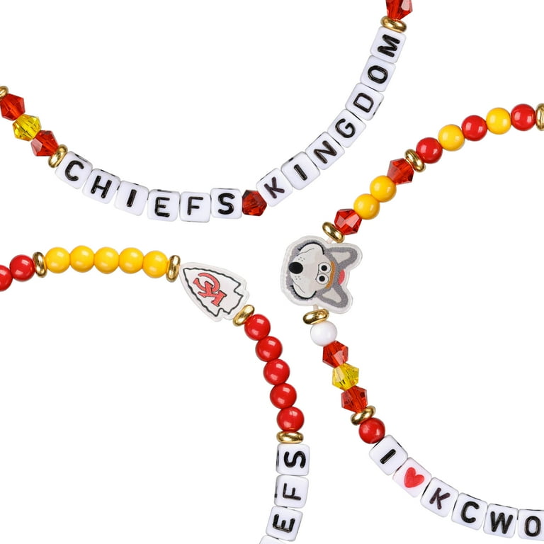 KANSAS CITY CHIEFS PACK TEAM FRIENDSHIP BRACELET WOMENS