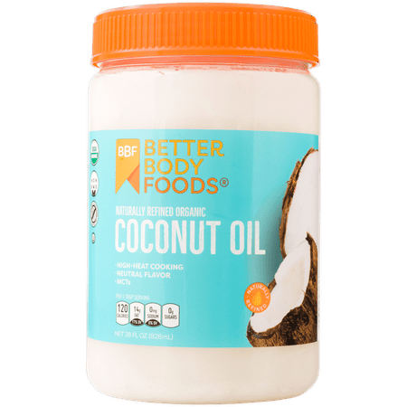 BetterBody Foods Refined Organic Coconut Oil, 28.0 Fl (Best Coconut Oil Brand For Cooking)