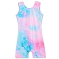 thumbnail image 1 of Girls Gymnastics Leotards Domusgo Size 3t 4t Sparkly Scrawl Biketard with Shorts Dancewear, 1 of 7