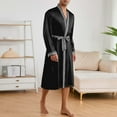 thumbnail image 3 of FAHXNVB Men's Satin Robe Lightweight Long Sleeve Silk Kimono Bathrobe with Shorts Set Comfy Soft Long Sleeve Sleepwear Set, 3 of 3