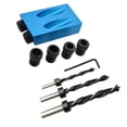 thumbnail image 4 of Accesorio de taladro: guía de taladro para carpintería de 15 piezas, localizador de punzones, plantilla de orificio de bolsillo de 15 grados, adaptador para, 4 of 5