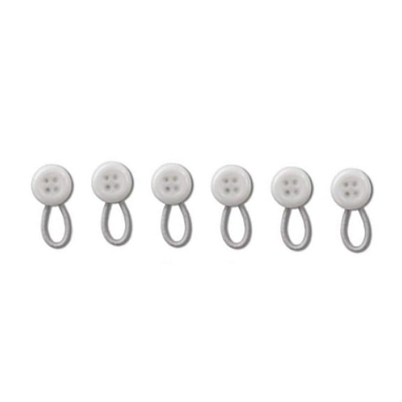 Clearance! Dusknt Handmade Buttons 10Mm Collar Elastic Shirt with Elastic and Friendly Alloy Spring Waist Adjustment Buckle Waist Extension Buckle White 6Pc, 6 Buttons